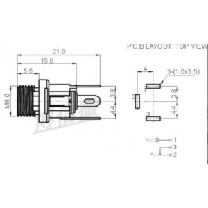 جک آداپتور روپنلی فلزی مدل DC-025M